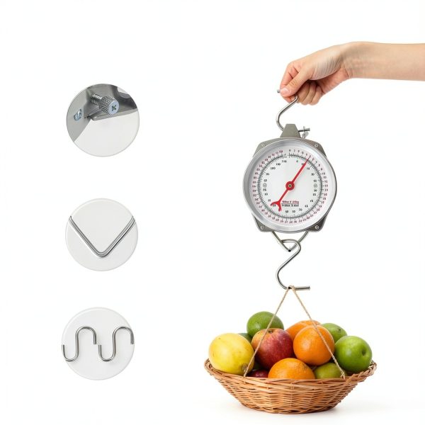 Hanging Scale WISHSOM Mechanical Crane Scale Dual Unit Stainless Hooks-3