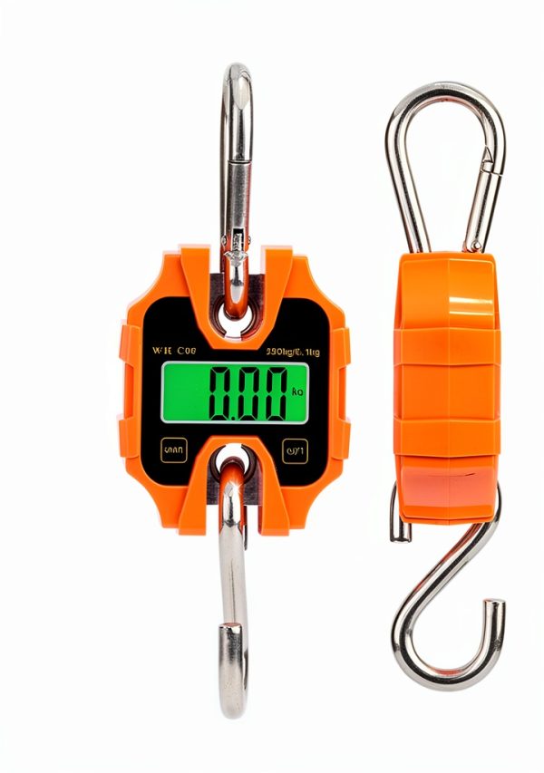 Klau Portable Crane Scale 250 kg / 500 lb Heavy Duty Digital Hanging Scales LCD Display with Backlight for Home Farm Hunting Outdoor Orange-1