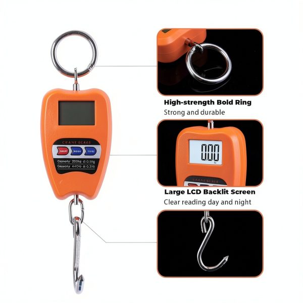 Goture Digital Hanging Scale,200kg/440lbs Crane Scales,Fishing Scale with LED Display, Heavy Duty Hanging Weight Scale for Fishing,Luggage,Big Game,Farm,Hunting,Industries,Warehouse-3