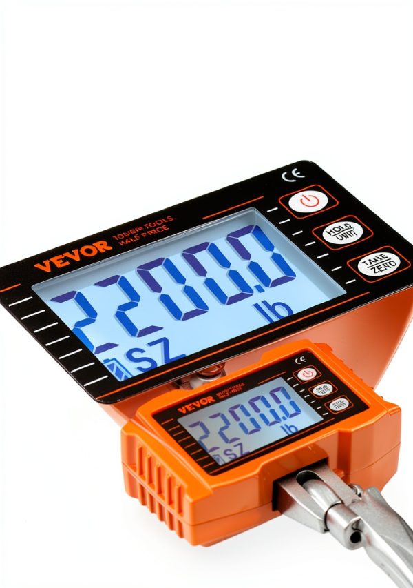 Digital Crane Scale VEVOR 2200 lb Heavy Hanging Scale Remote Orange-5