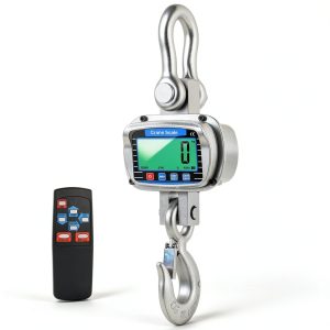Digital Crane Scale 6600 lbs/3000kg/3T Measurable Temperature and Humidity Industrial Heavy Duty Hanging Scale with Remote Control LCD Screen for Construction, Factory, Farm(Silver)-0