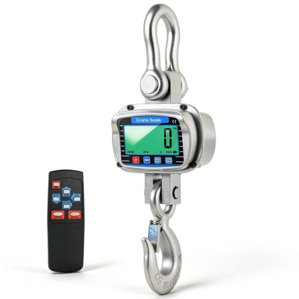 Digital Crane Scale 6600 lbs/3000kg/3T Measurable Temperature and Humidity Industrial Heavy Duty Hanging Scale with Remote Control LCD Screen for Construction, Factory, Farm(Silver)-0