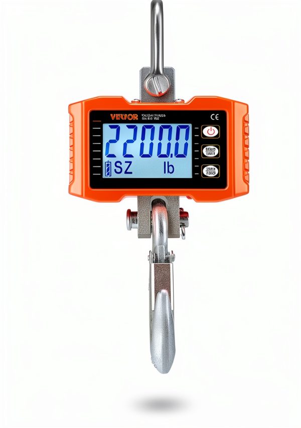 Digital Crane Scale VEVOR 2200 lb Heavy Hanging Scale Remote Orange-4