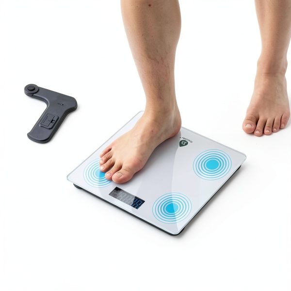 Pursonic Digital Bathroom Scale 400lb Tempered Glass White BBS118-1