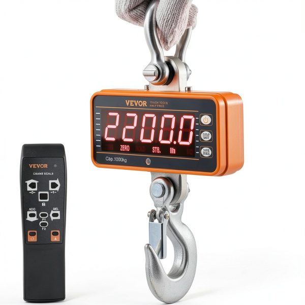 VEVOR Crane Scale Hanging 2200 lbs Cast Aluminum with Remote Control-8