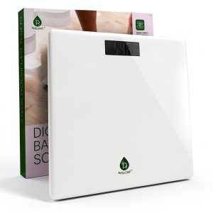 Pursonic Digital Bathroom Scale 400lb Tempered Glass White BBS118-0